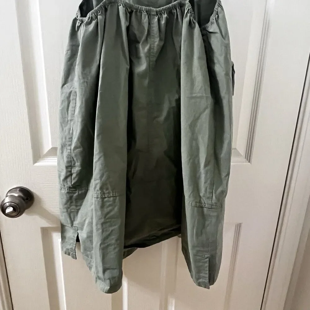Zara Girls Green Technical Parachute Pocket Pinafore Overall Dress Size 11-12